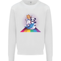Mystical Panda Bear Unicorn Cat and Shark Kids Sweatshirt Jumper White