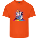Mystical Panda Bear Unicorn Cat and Shark Kids T-Shirt Childrens Orange
