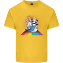 Mystical Panda Bear Unicorn Cat and Shark Kids T-Shirt Childrens Yellow