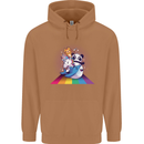 Mystical Panda Bear Unicorn Cat and Shark Mens 80% Cotton Hoodie Caramel Latte