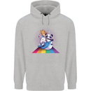 Mystical Panda Bear Unicorn Cat and Shark Mens 80% Cotton Hoodie Sports Grey