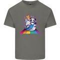 Mystical Panda Bear Unicorn Cat and Shark Mens Cotton T-Shirt Tee Top Charcoal