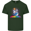 Mystical Panda Bear Unicorn Cat and Shark Mens Cotton T-Shirt Tee Top Forest Green