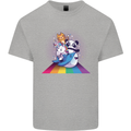Mystical Panda Bear Unicorn Cat and Shark Mens Cotton T-Shirt Tee Top Sports Grey