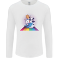 Mystical Panda Bear Unicorn Cat and Shark Mens Long Sleeve T-Shirt White