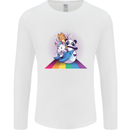 Mystical Panda Bear Unicorn Cat and Shark Mens Long Sleeve T-Shirt White