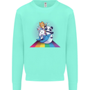 Mystical Panda Bear Unicorn Cat and Shark Mens Sweatshirt Jumper Peppermint
