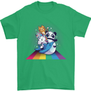 Mystical Panda Bear Unicorn Cat and Shark Mens T-Shirt 100% Cotton Irish Green