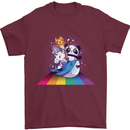 Mystical Panda Bear Unicorn Cat and Shark Mens T-Shirt 100% Cotton Maroon
