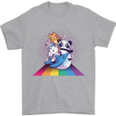 Mystical Panda Bear Unicorn Cat and Shark Mens T-Shirt 100% Cotton Sports Grey