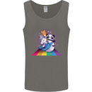 Mystical Panda Bear Unicorn Cat and Shark Mens Vest Tank Top Charcoal