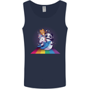 Mystical Panda Bear Unicorn Cat and Shark Mens Vest Tank Top Navy Blue