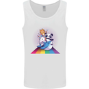 Mystical Panda Bear Unicorn Cat and Shark Mens Vest Tank Top White
