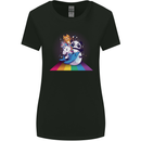 Mystical Panda Bear Unicorn Cat and Shark Womens Wider Cut T-Shirt Black