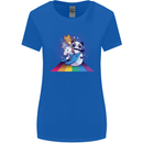 Mystical Panda Bear Unicorn Cat and Shark Womens Wider Cut T-Shirt Royal Blue