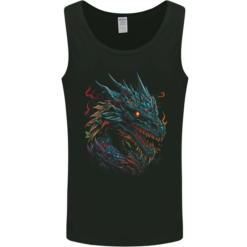 Mythical Dragon Fantasy Mens Vest Tank Top Black