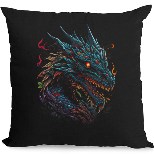 Mythical Dragon Fantasy Mens Womens Kids Unisex Black Cushion Cover