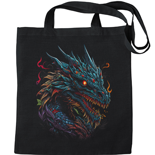 Mythical Dragon Fantasy Mens Womens Kids Unisex Black Tote Bag