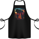 Mythical Grizzly Bear in the Forest Cotton Apron 100% Organic Black