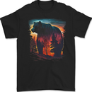 Mythical Grizzly Bear in the Forest Mens Gildan Cotton T-Shirt Black