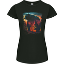 Mythical Grizzly Bear in the Forest Womens Petite Cut T-Shirt Black