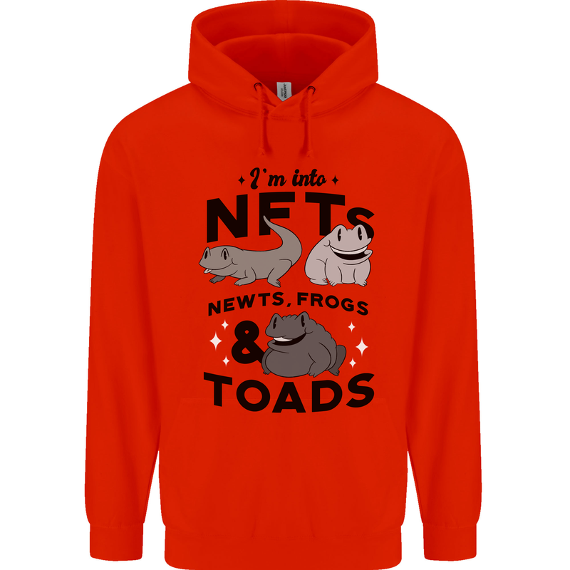 NFT Newts Frogs Toads Childrens Kids Hoodie Bright Red