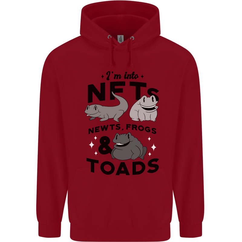NFT Newts Frogs Toads Childrens Kids Hoodie Red