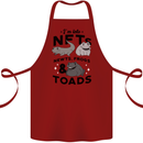 NFT Newts Frogs Toads Cotton Apron 100% Organic Maroon