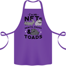 NFT Newts Frogs Toads Cotton Apron 100% Organic Purple