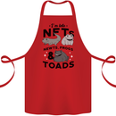NFT Newts Frogs Toads Cotton Apron 100% Organic Red