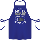 NFT Newts Frogs Toads Cotton Apron 100% Organic Royal Blue