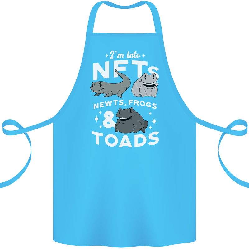 NFT Newts Frogs Toads Cotton Apron 100% Organic Turquoise