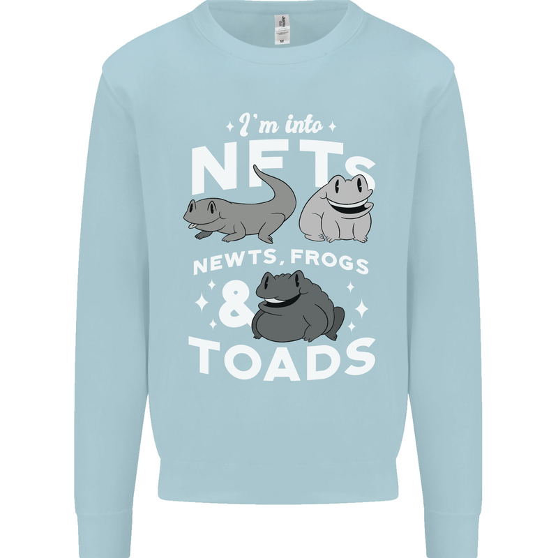 NFT Newts Frogs Toads Kids Sweatshirt Jumper Light Blue
