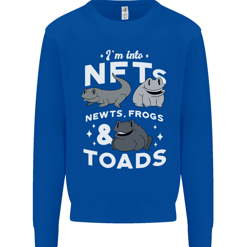 NFT Newts Frogs Toads Kids Sweatshirt Jumper Royal Blue