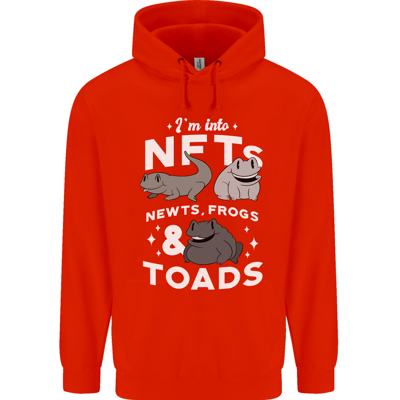 NFT Newts Frogs Toads Mens 80% Cotton Hoodie Bright Red