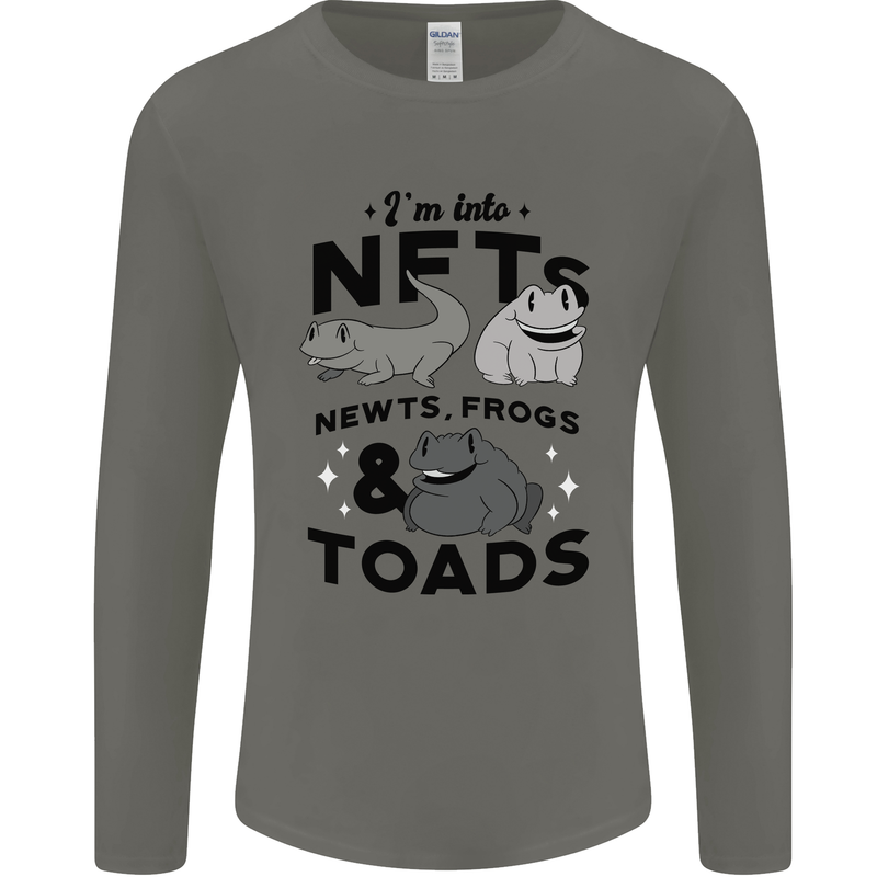 NFT Newts Frogs Toads Mens Long Sleeve T-Shirt Charcoal