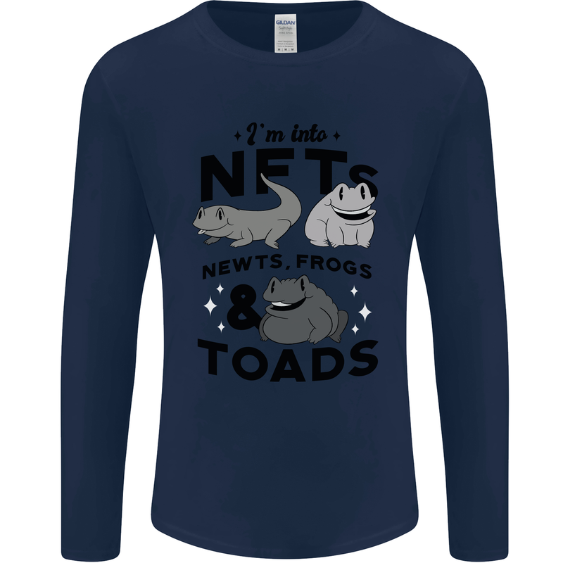 NFT Newts Frogs Toads Mens Long Sleeve T-Shirt Navy Blue