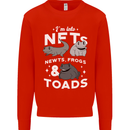 NFT Newts Frogs Toads Mens Sweatshirt Jumper Bright Red