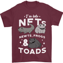 NFT Newts Frogs Toads Mens T-Shirt 100% Cotton Maroon