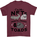 NFT Newts Frogs Toads Mens T-Shirt 100% Cotton Maroon