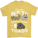 NFT Newts Frogs Toads Mens T-Shirt 100% Cotton Yellow