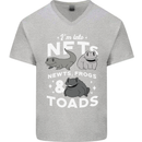 NFT Newts Frogs Toads Mens V-Neck Cotton T-Shirt Sports Grey