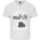 NFT Newts Frogs Toads Mens V-Neck Cotton T-Shirt White