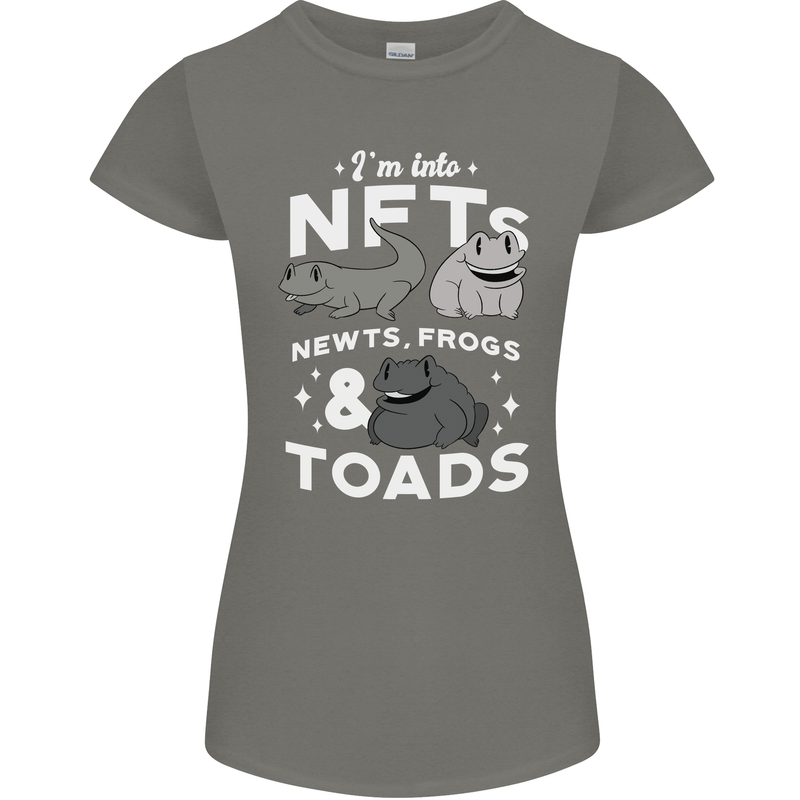 NFT Newts Frogs Toads Womens Petite Cut T-Shirt Charcoal