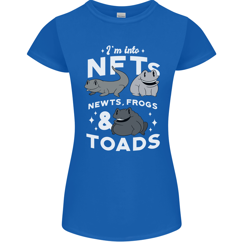 NFT Newts Frogs Toads Womens Petite Cut T-Shirt Royal Blue