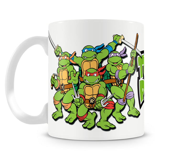 Teenage Mutant Ninja Turtles power animated tv series cartoon white coffee mug cup