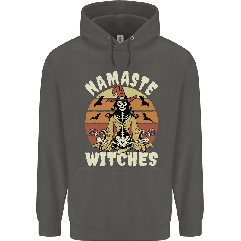 Namaste Witches Funny Halloween Childrens Kids Hoodie Storm Grey