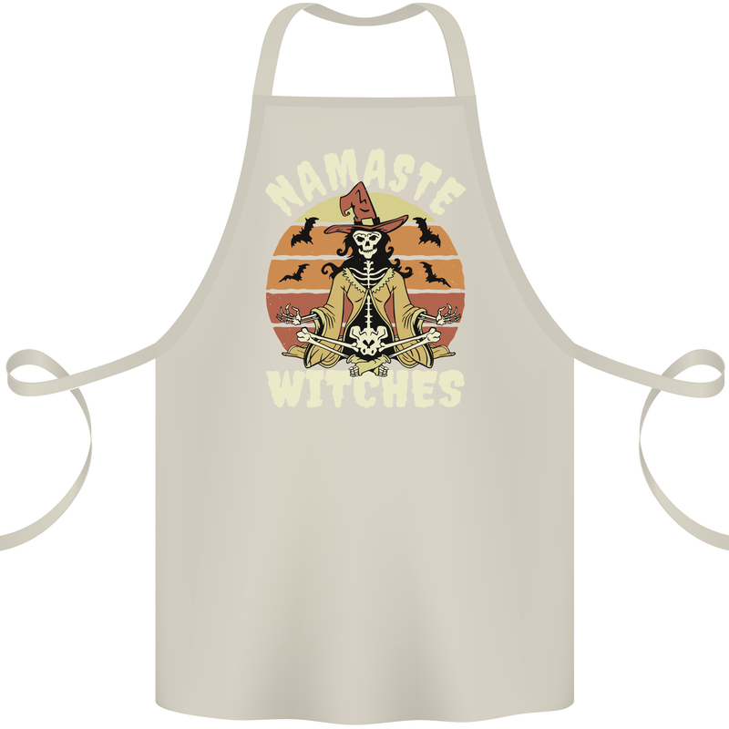 Namaste Witches Funny Halloween Cotton Apron 100% Organic Natural