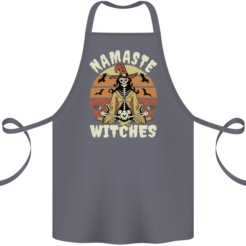 Namaste Witches Funny Halloween Cotton Apron 100% Organic Steel