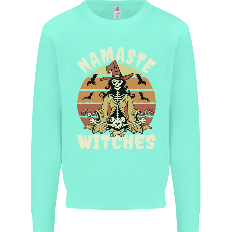 Namaste Witches Funny Halloween Kids Sweatshirt Jumper Peppermint
